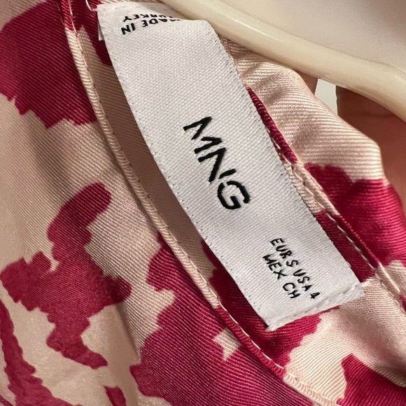 Mango satin wrap mini dress in pink print - Picture 6 of 7